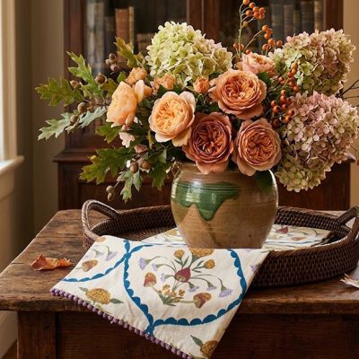 Folk Garden Trellis Kitchen Towel Set of 2