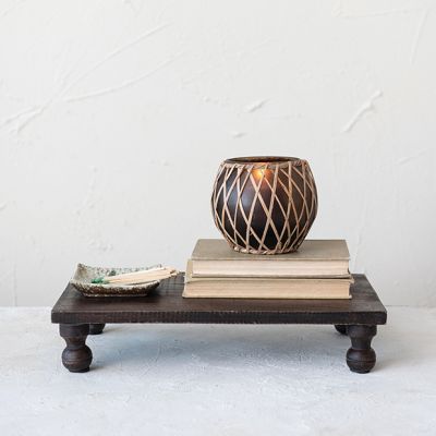 Footed Wood Pedestal Riser