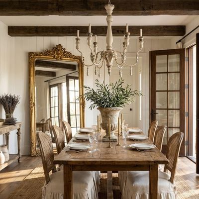 French Country Metal Chandelier