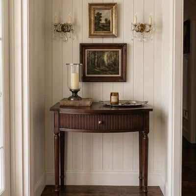 French Provincial Wood End Table Brown