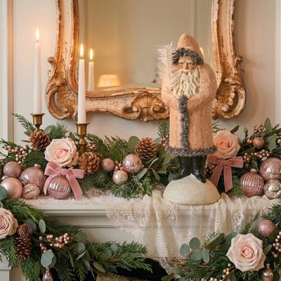 Frosted Pastel Heirloom Santa Figurine