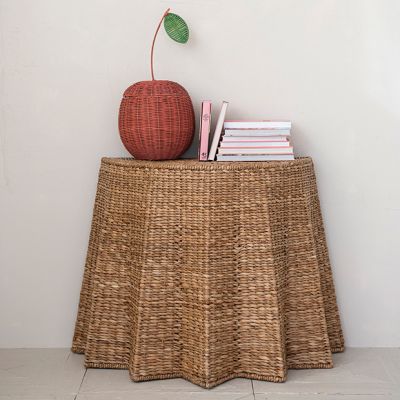 Gathered Cottage Woven Demilune Console Table