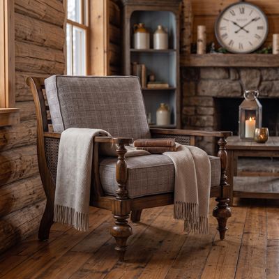 Gathered Farmhouse Cushioned Armchair