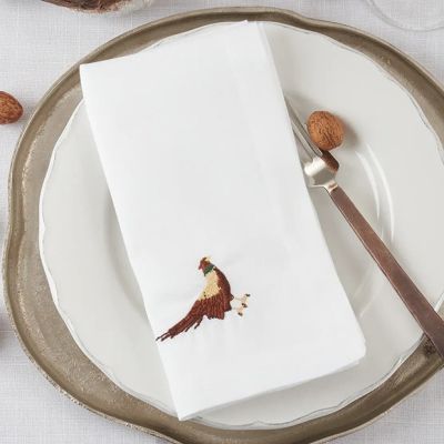 Gathered Harvest Pheasant Dinner Napkin Set of 4