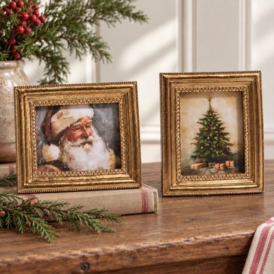 Gilded Christmas Framed Art set of 2