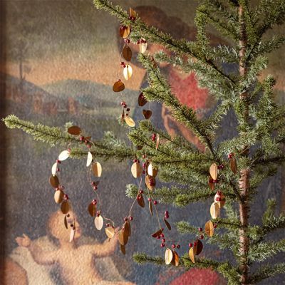 Gilded Leaf and Berry Bead Garland Set of 2