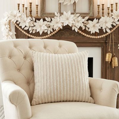 Gilded Stripe Textured Accent Pillow
