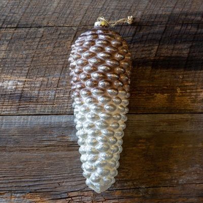 Glass Cone Woodland Christmas Ornament