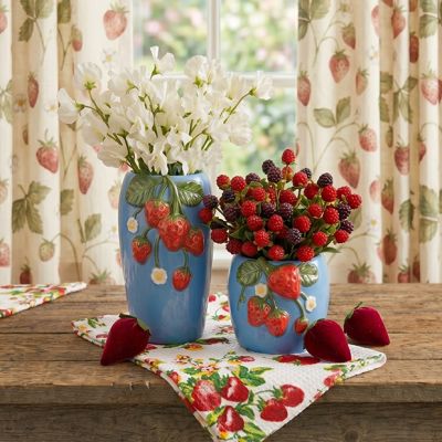Glazed Blue Strawberry Vase