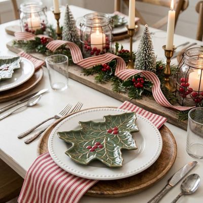 Glazed Holly Berry Tree Plate