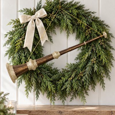 Glittered Horn Christmas Ornament