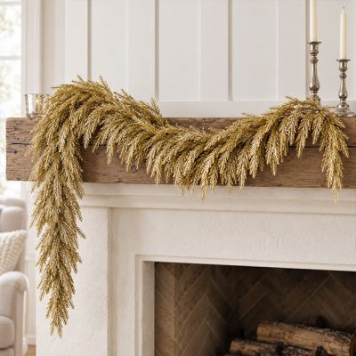 Golden Holiday Pine Garland