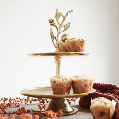 Golden Pomegranate Two Tier Display Tray