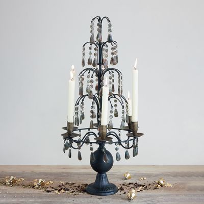 Gothic Grace Candelabra with Crystals