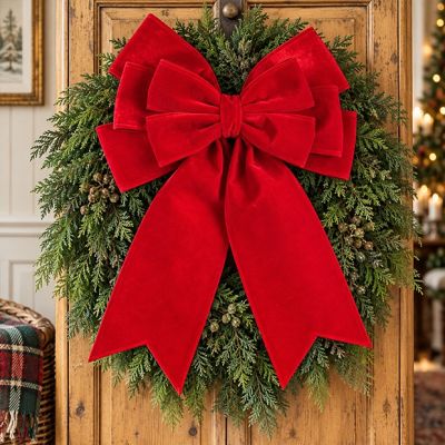 Grand Noel Red Velvet Bow Ornament 22 Inch