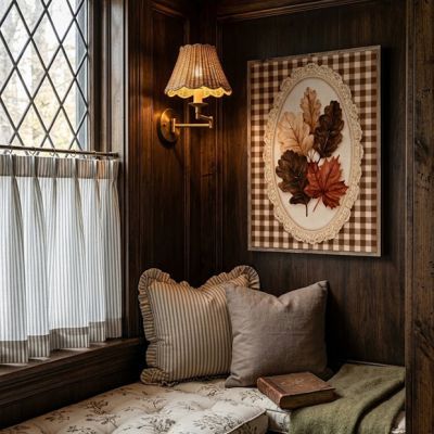 Grandma's Fall Doily Decor Printed Canvas Wall Art