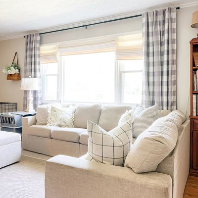 Gray Buffalo Check Curtain Panel