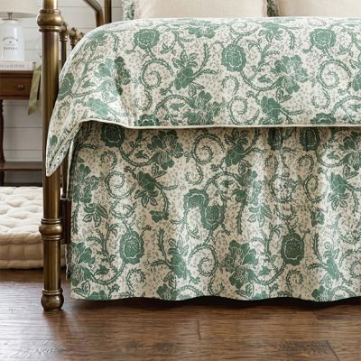 Green Country Floral Bed Skirt