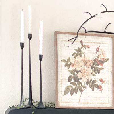 Hand Forged Black Candle Holders Set of 3