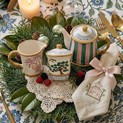 Hand Painted Stoneware Tea Service Collection
