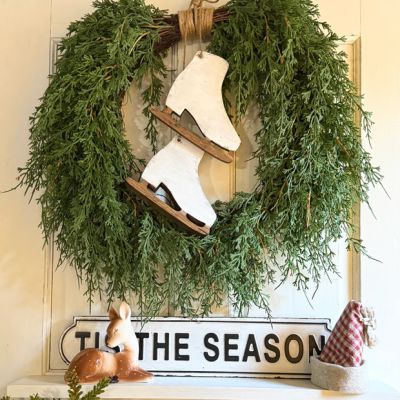 Handmade Hanging Wooden Ice Skates