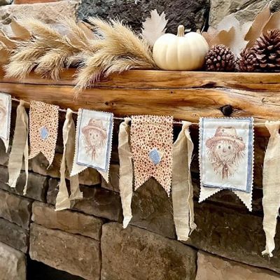 Handmade Primitive Scarecrow Garland