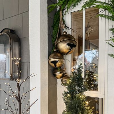 Hanging Antique Gold Metal Jingle Bells