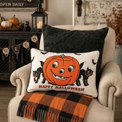 Happy Halloween Jack O Lantern Accent Pillow