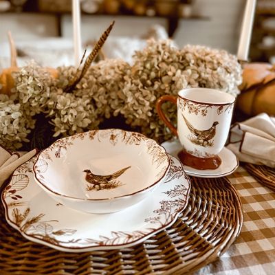 Harvest Hunt Assorted Pheasant Soup Bowl Set of 4