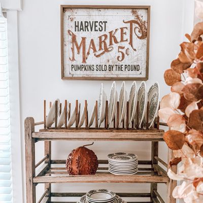 Harvest Market 5 Cents White Framed Sign