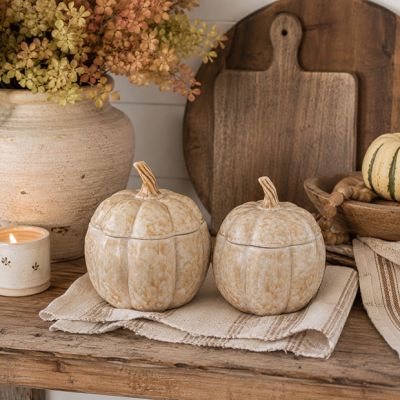 Harvest Pumpkin Stoneware Jar