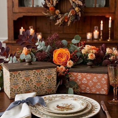 Heirloom Blooms Lidded Bins Set of 2