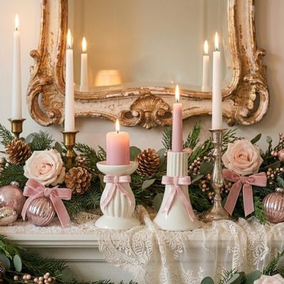 Heirloom Bow Fluted Candle Holder One of Each