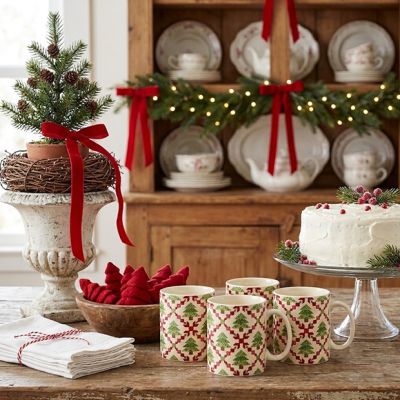 Heirloom Noel Tree Quilt Stoneware Mug