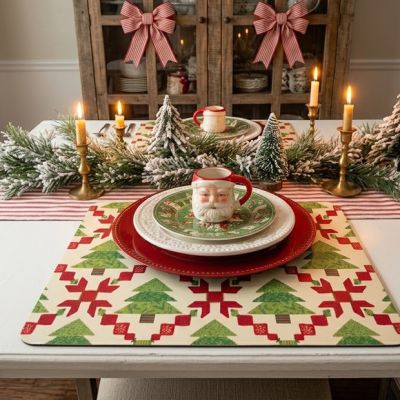 Heirloom Noel Tree Quilt Trivet Set of 4