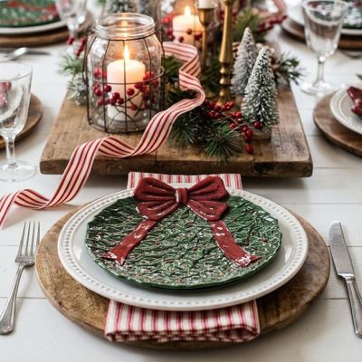 Heirloom Noel Wreath Plate Set of 2