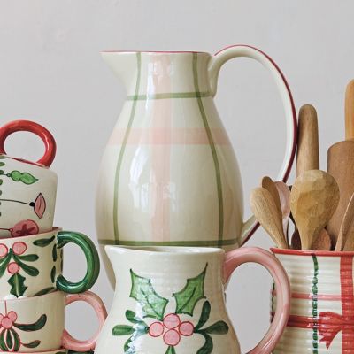 Heirloom Plaid Stoneware Pitcher