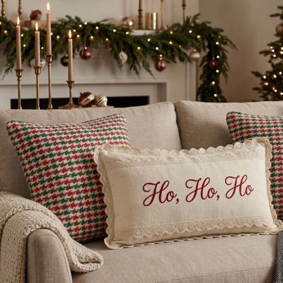 Holiday Tradition Houndstooth Throw Pillow