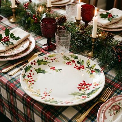 Holly Berry Ceramic Round Serving Platter
