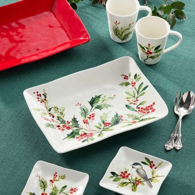 Holly Berry Ceramic Serving Platter