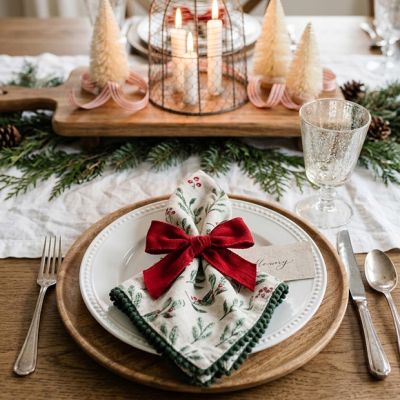 Holly House Mistletoe Christmas Napkins Set of 4