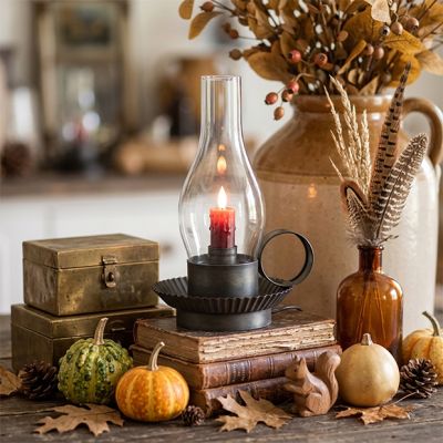 Hurricane Glass Electric Candle Lantern