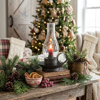 Hurricane Glass Electric Candle Lantern