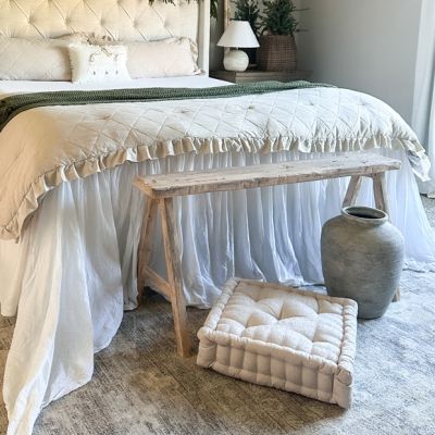 Ivory Classic Cottage Square Floor Cushion