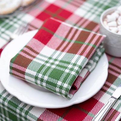 Jingle Plaid Christmas Napkins Set of 4
