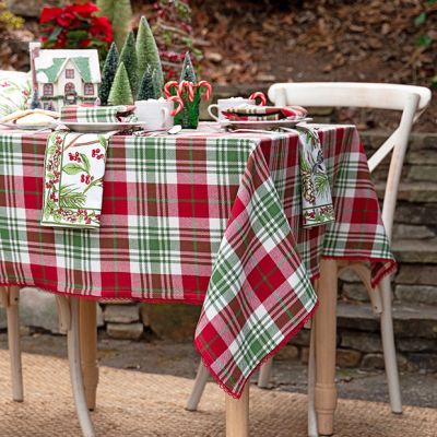Jingle Plaid Christmas Tablecloth