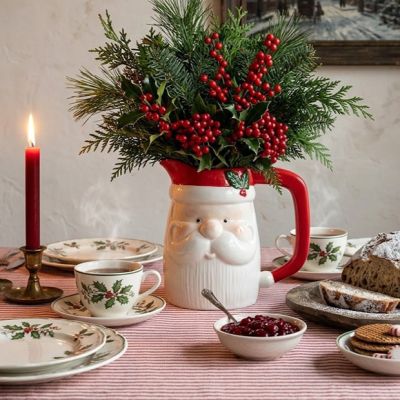 Jolly Saint Nick Ceramic Pitcher