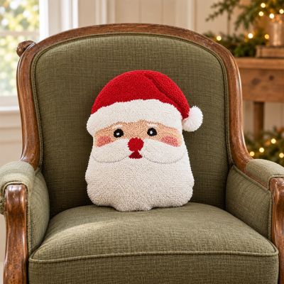 Jolly Santa Face Hook Pillow