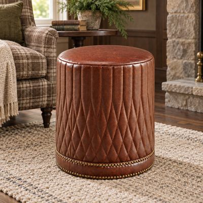 Leather Paris Flea Ottoman
