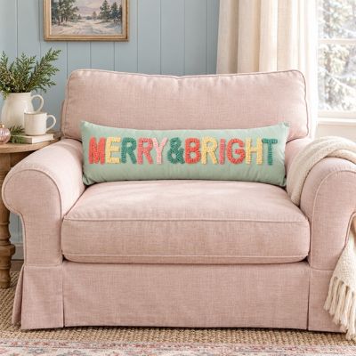 Merry and Bright Christmas Lumbar Pillow